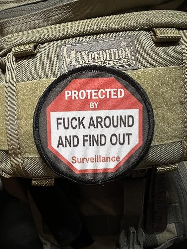 Miniatura 2 de Señal de advertencia de 3 pulgadas F-ck Around and Find Out Morale Patch. Perfecto para tu equipo táctico militar militar, mochila, gorra de béisbol