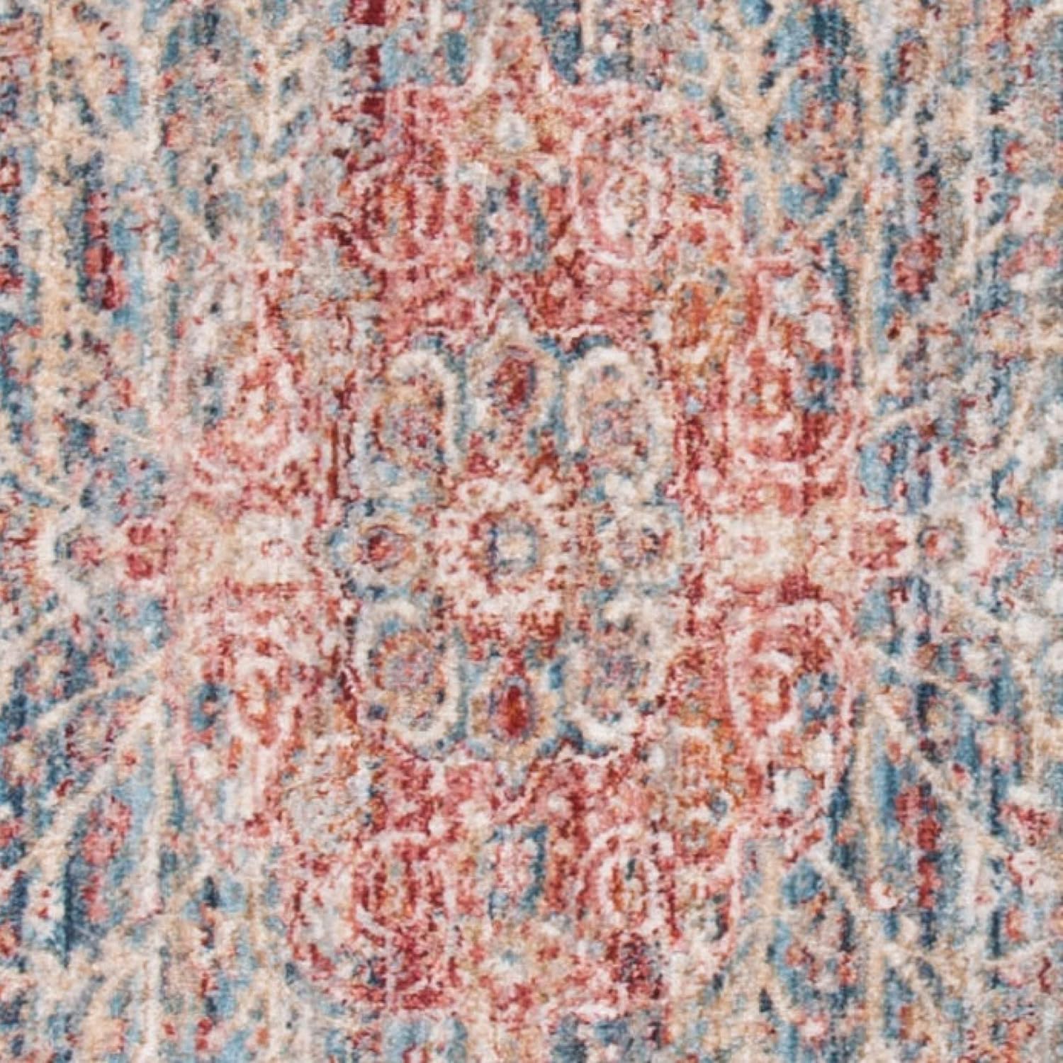 SAFAVIEH Kenitra Collection Runner Rug - 2'2" x 10', Blue & Ivory, Vintage Oriental Distressed Design, Non-Shedding & Easy Care, Ideal for High Traffic Areas in Living Room, Bedroom (KRA672M)