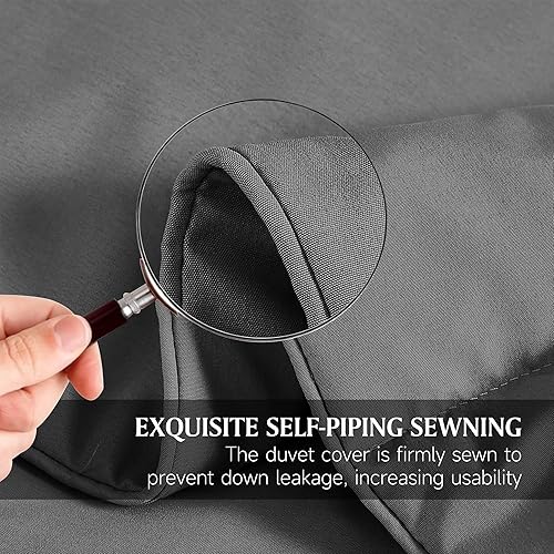 Miniatura 4 de Beautyrest Edredón de plumas ultrasuave para todas las estaciones, tamaño matrimonialqueen, funda de microfibra de colores, relleno de edredón de