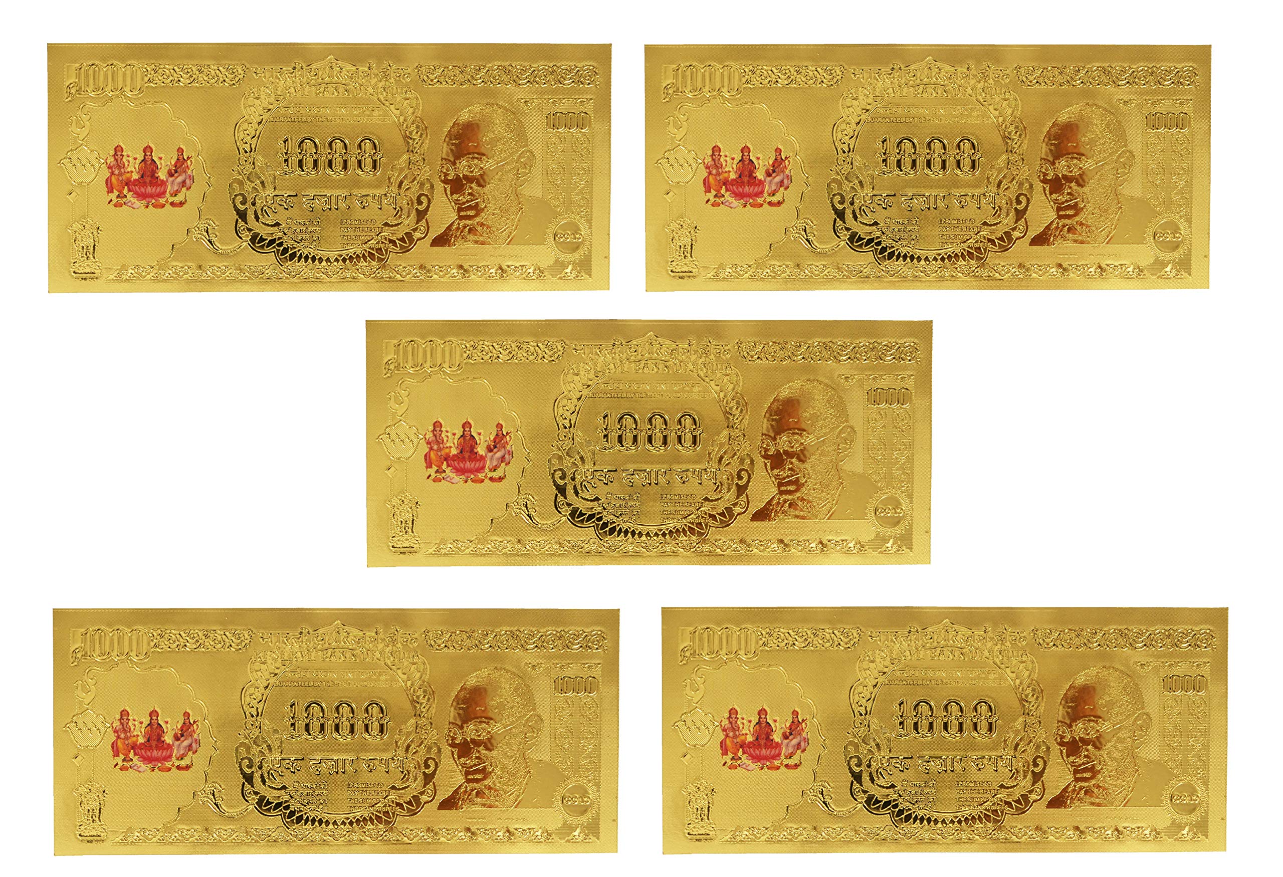 Premsons® Lakshmi Artificial Gold-Plated 1000 Rupee Currency Notes for Puja, Festivals, and Gifting - Pack of 5 (Gold) (B07B6Q4BBN) Amazon Price History, Amazon Price Tracker