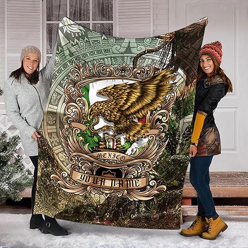 Miniatura 10 de Manta personalizada con nombre de México para hombres y mujeres, mantas personalizadas con bandera de México, manta de bandera mexicana, regalo