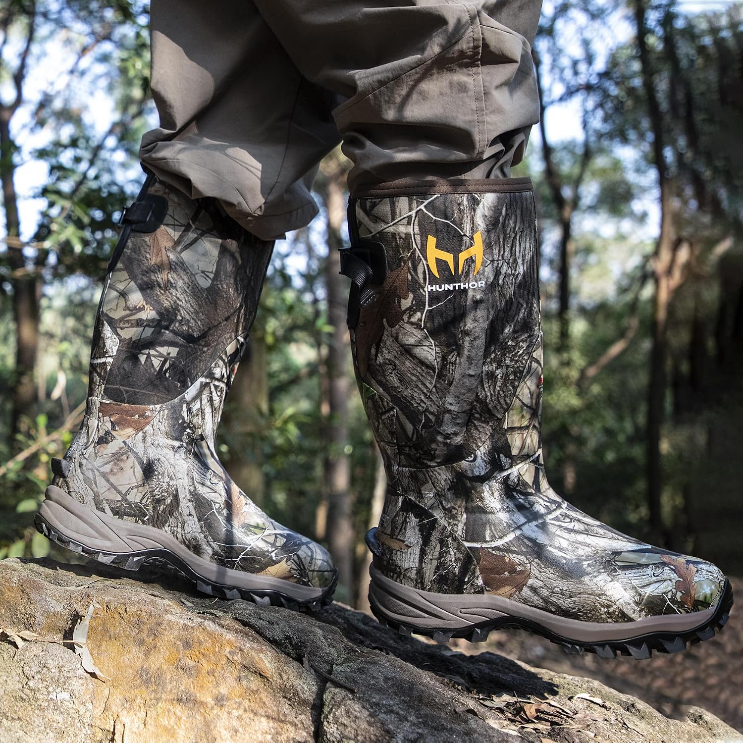 Hunthor Hunting Boots for Men, Waterproof Xerogel Insulated, Rubber Boots