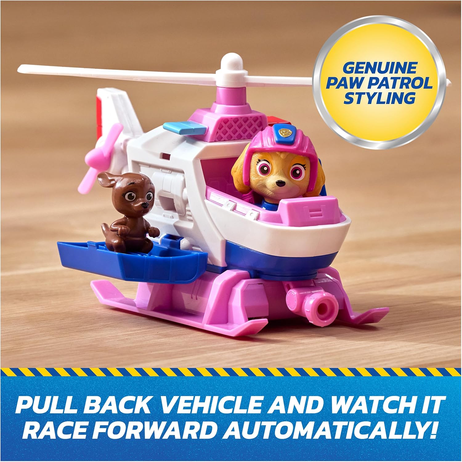 Paw Patrol: Search & Rescue, Skye Rescue Helicopter with 2 Figures, Hero Helicopter Toy with Pull-Back Action, Kids Toys for Boys & Girls Ages 3+