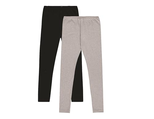 Pink Angel 2-Pack Toddler and Big Girls Leggings: Light Grey Cotton Spandex Stretch Pants for Kids – School, Dance, Yoga, and Ballet Clothing