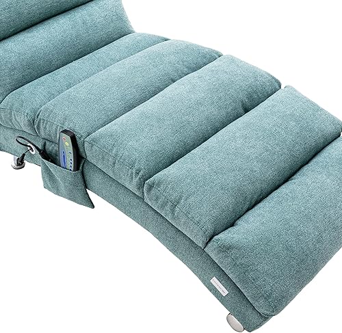 Miniatura 6 de HomSof Silla de interior sin brazos con masaje, tumbona larga moderna con patas de metal para oficina o sala de estar