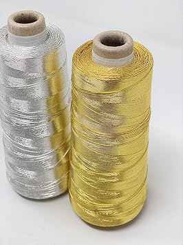 Metallic Thread for DIY Craft and Custom Cording (Silver), 2100YDS