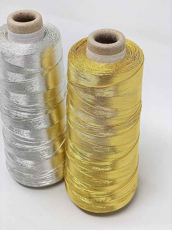 Metallic Thread for DIY Craft and Custom Cording (Silver), 2100YDS