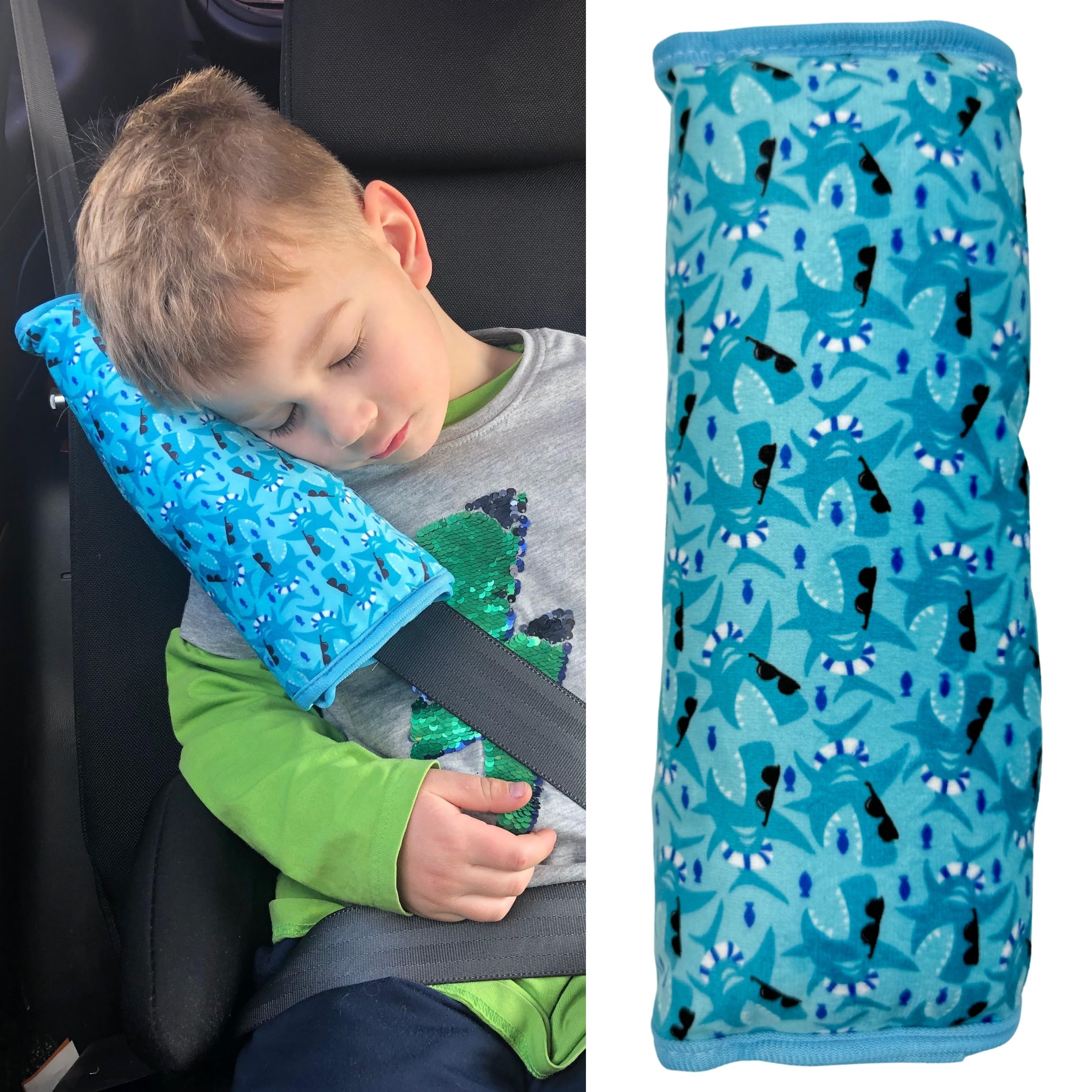 HECKBO Almohadilla para coche con dibujos de monstruos para niños - lavable a máquina suave, tacto de peluche, almohadilla cinturón de seguridad — view 13