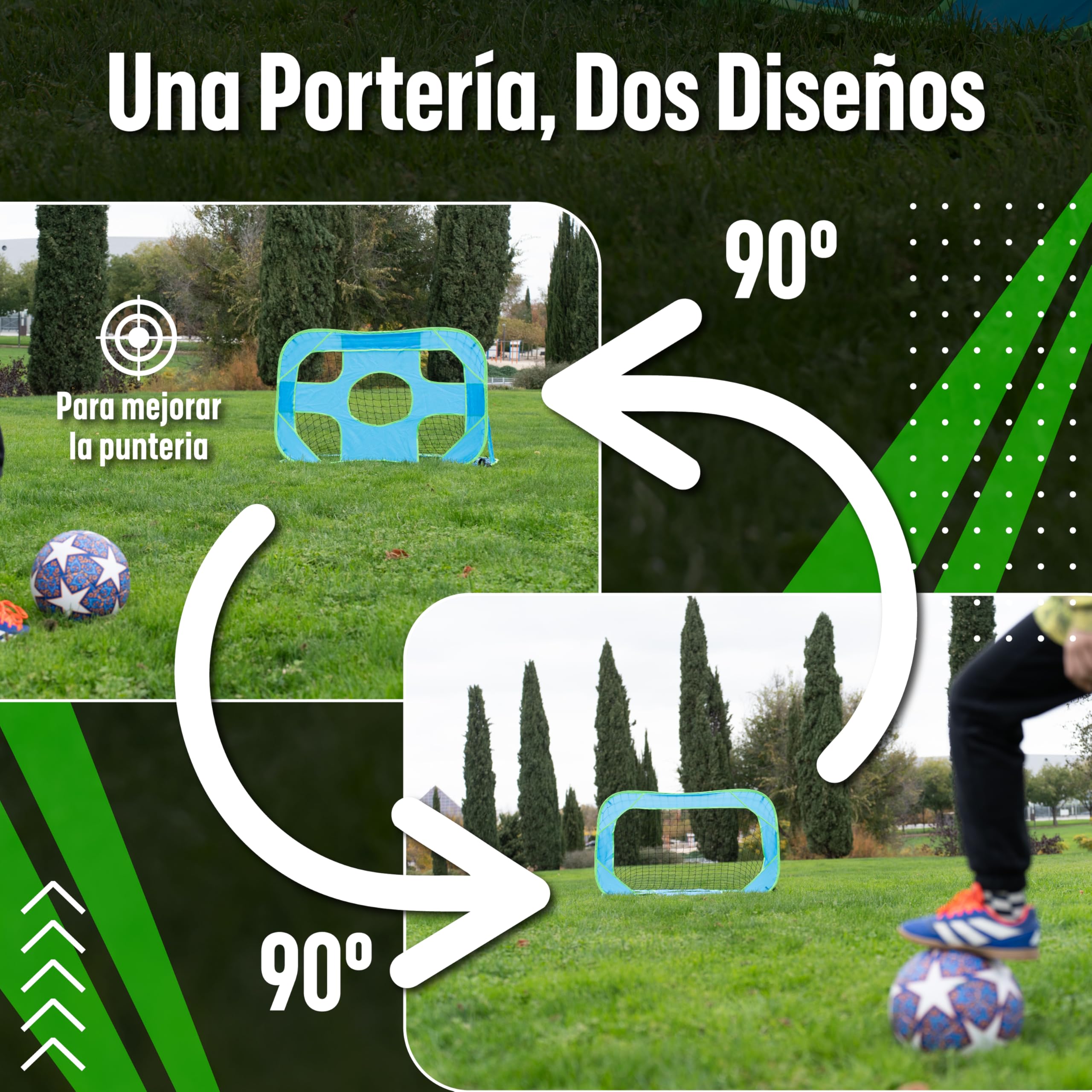 Porteria de Futbol Plegable para Niños 120x80x80 – Mini Porterias Compactas y Resistentes para Jardin y Entrenamiento