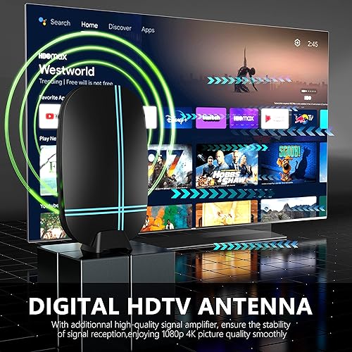 Miniatura 3 de Nueva antena de TV digital HD amplificada 2024 de largo alcance de 620 millas para televisión inteligente, compatible con 4K 1080p VHF UHF Fire TV