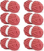 Vista 56 de Hombys Hilo de felpilla gruesa verde salvia para tejer a ganchillo y tejer, hilo grueso y esponjoso súper voluminoso para tejer a mano manta, hilo