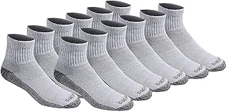 Dickies Men's Dri-Tech Moisture Control Quarter Socks, Available in M-XXL (6, 12, 18 Pairs)