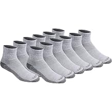 Dickies Mens Dri-Tech Moisture Control Quarter Socks, Available in M-XXL 6, 12, 18 Pairs