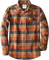Dubinik Men's 13oz Ultra Heavyweight 100% Cotton Flannel Shirt - Long Sleeve Plaid Button Down Warm Casual Shirt