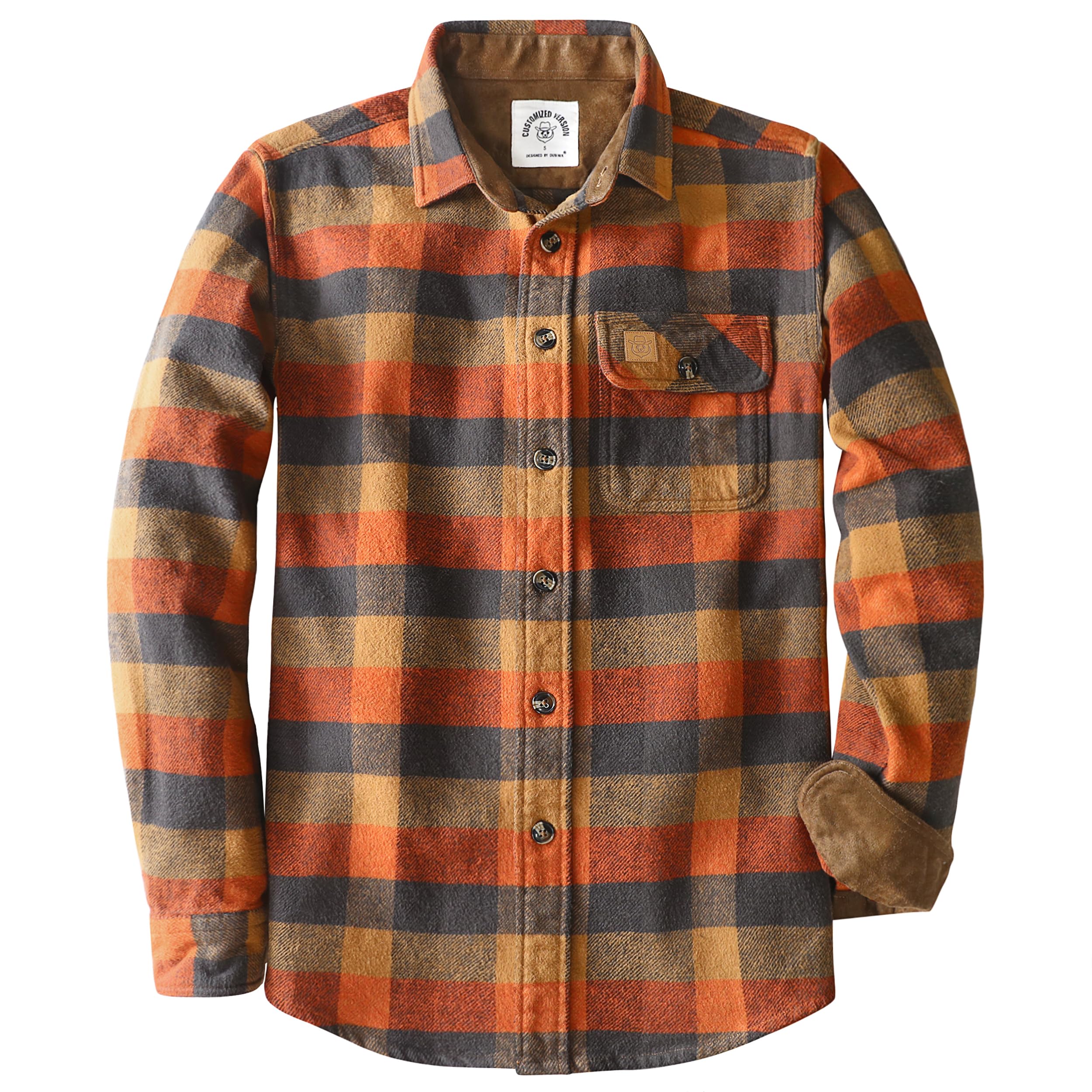 Dubinik® 13 oz Ultra Heavyweight Flannel Shirt for Men Button Down Plaid | Warm, Long Sleeve, Casual, Soft, 100% Cotton, Pre-Shrunk, Breathable, Plaid, Workwear, Casual, Outdoor, Chamois, Pocket