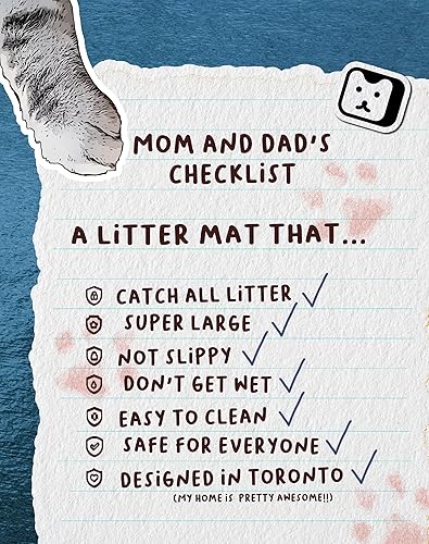 Miniatura 8 de Lukamoo Bonita alfombra de arena para gatos (30 x 20 pulgadas), grandeL, para arena de gatitos y bonita caja de arena para gatos, alfombrilla de