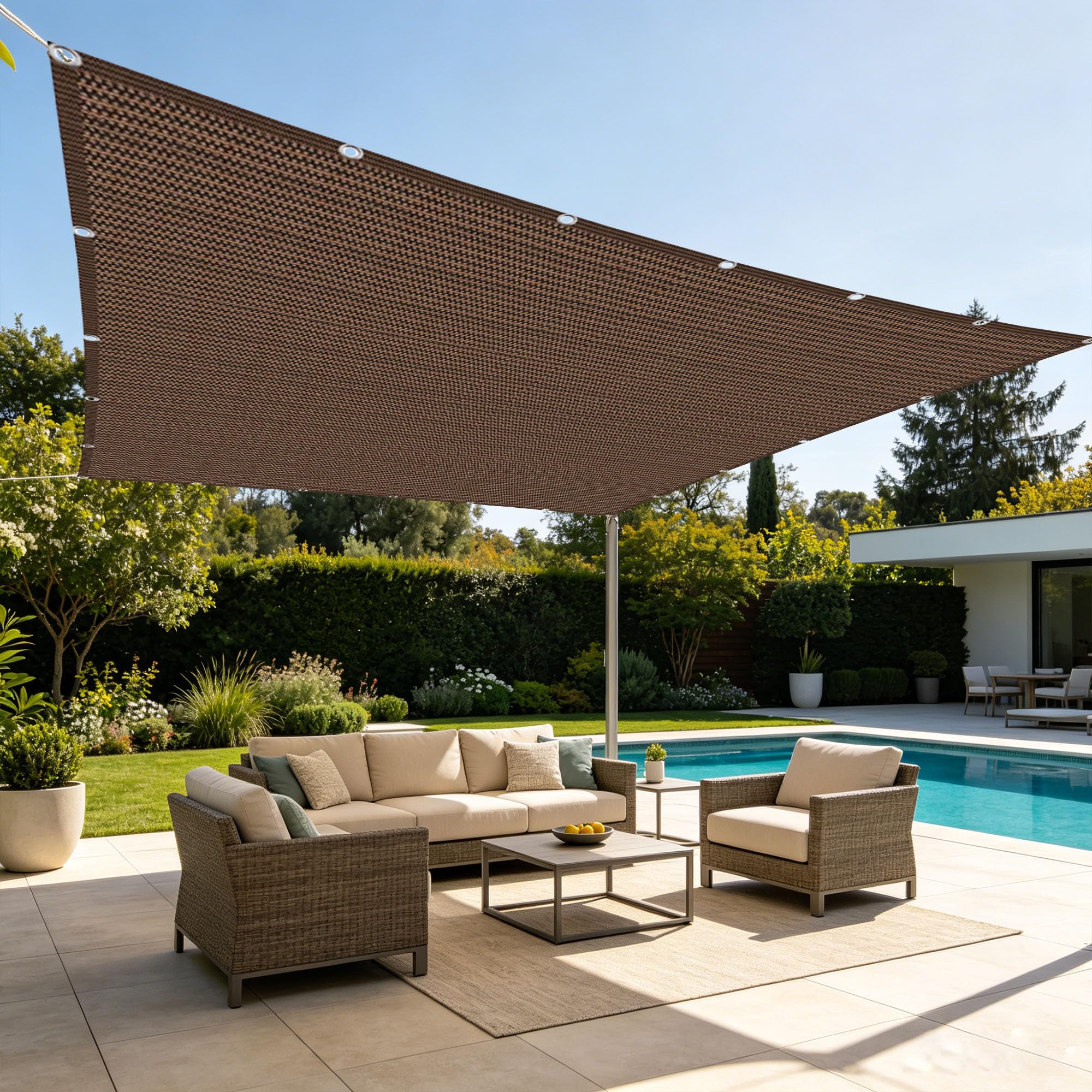 Filet ombrage marron 1.6 x 3 m pour pergola de patio et abri animaux
