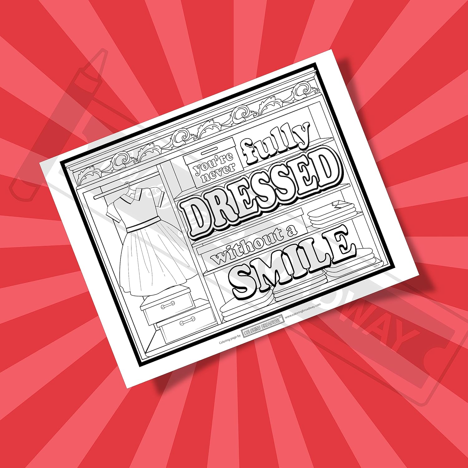 Coloring Broadway - Annie Inspired Coloring Pages (Set of 4), Hard Knock Life Musical Merchandise, Printed on Matte Card Stock (8 1/2” x 11”), Ideal Gift for a Broadway Theater Lover - Image 5