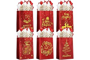 Christmas Gift Bags 24 Pcs | Reusable Festive Holiday Party Favor Treat...
