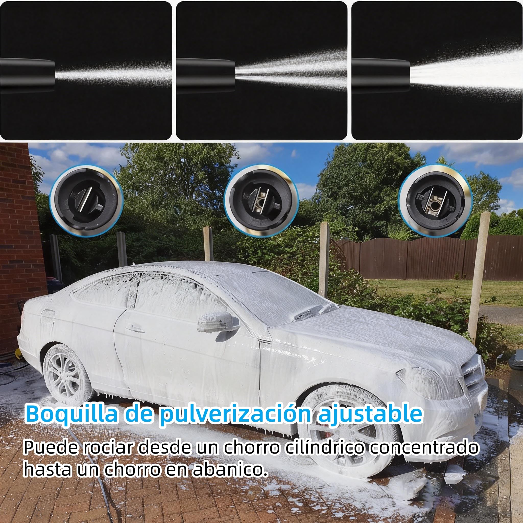 Stone Banks Snow Foam Lance Cañón de Espuma de Nieve Ajustable Lanza de Espuma Dispensador de Jabón Boquilla de Rociador para Lavado a Presión Nilfisk Alto/KEW/Kränzle/WAP Lavado de Autos