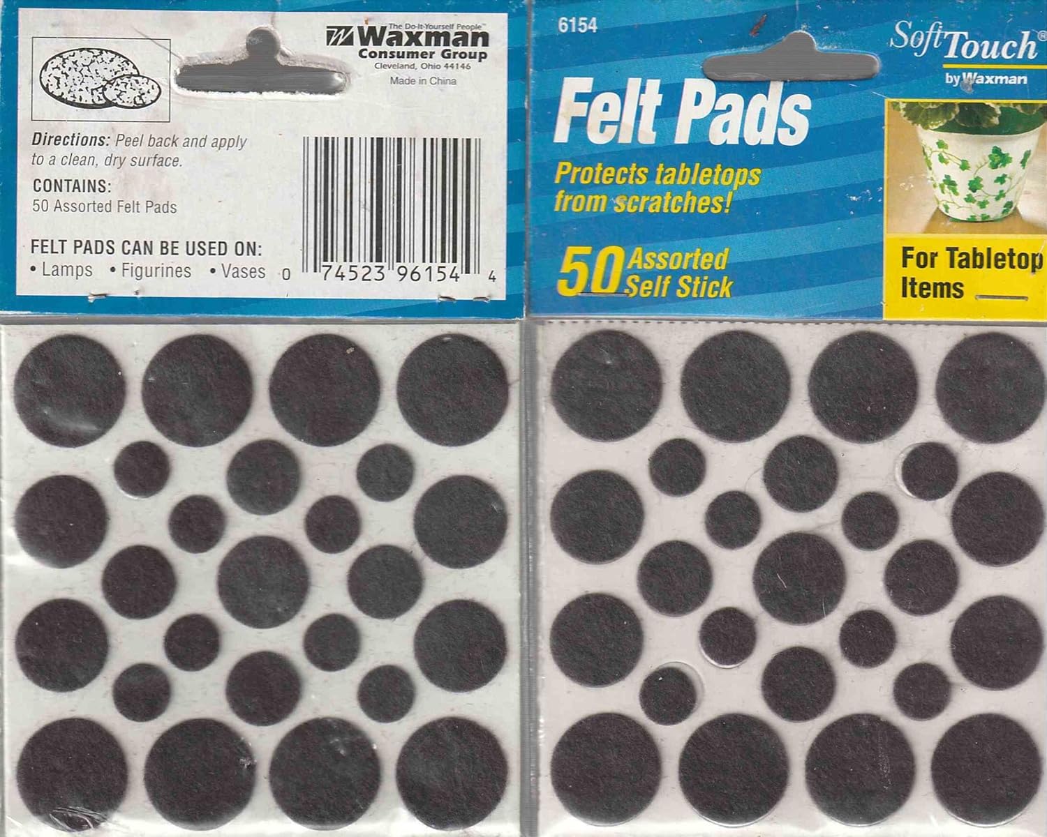 Self Touch Felt Pads Self stick for tabletop items protects furniture