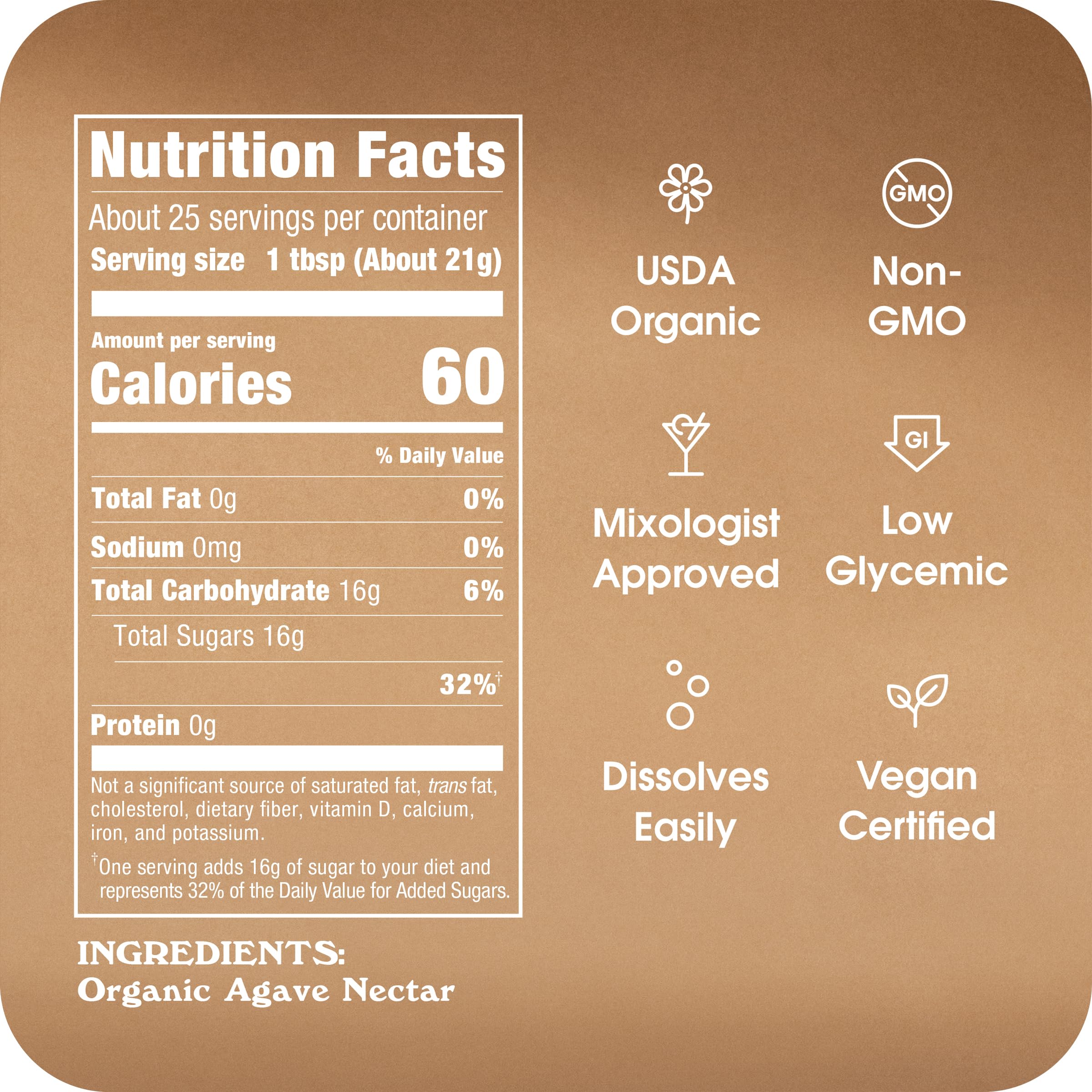 Amazon.com : Organic Agave In The Raw Agave Nectar, 18.5 oz., Made With  USDA Organic Blue Agave From Mexico, Non-GMO Project Verified, Kosher Vegan  and Low Glycemic Index : Agave Nectar And