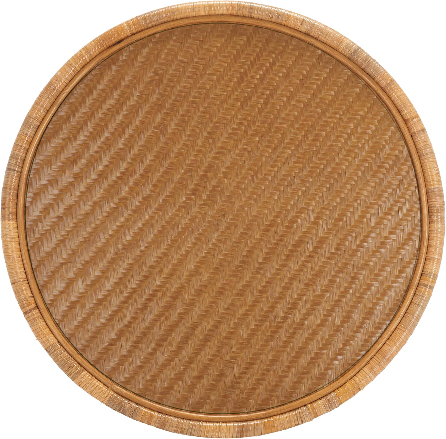 SAFAVIEH Couture Collection Lianna Coastal Tropical Natural Rattan Solid Wood Round Coffee Table (Fully Assembled)