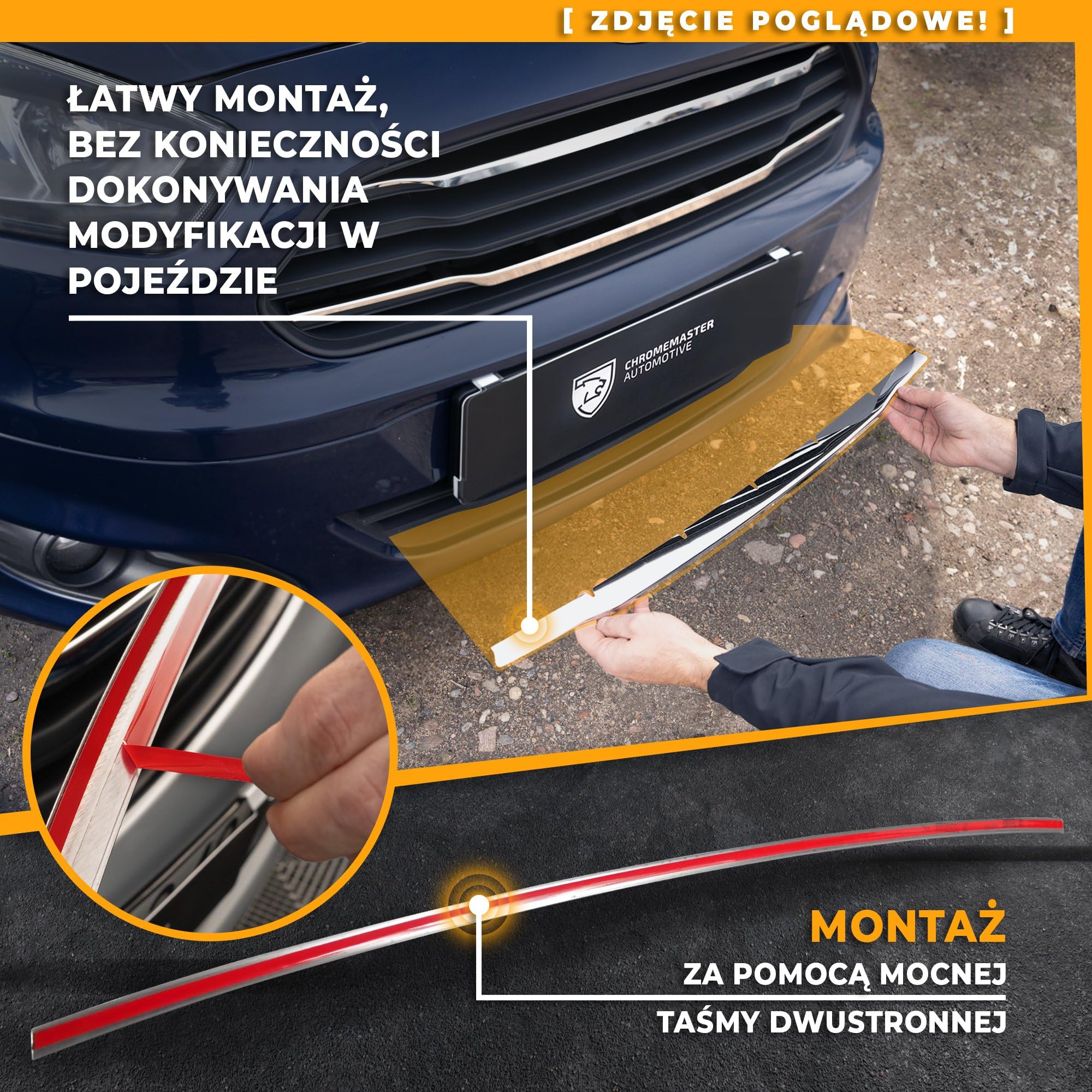 CHROMEMASTER | Kompatybilna z Fiat Tipo Hatchback 2016-2020 | Listwa Atrapy Zderzaka Przedniego; Stal Nierdzewna Polerowana | Idealne Dopasowanie; Nowy, Atrakcyjny Wygląd Samochodu