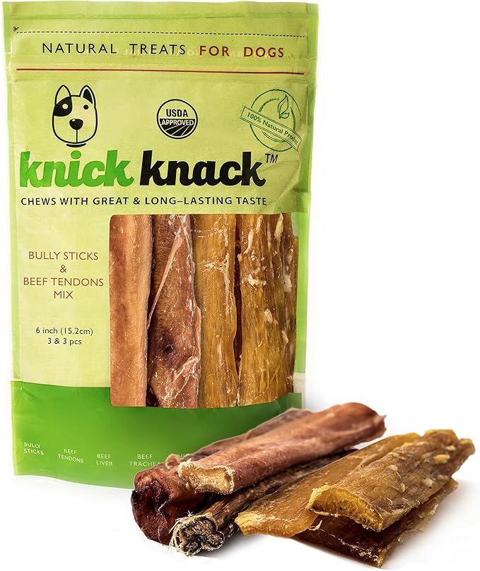 Bully Sticks & Beef Tendons 6 inch Beef Chews, Fully