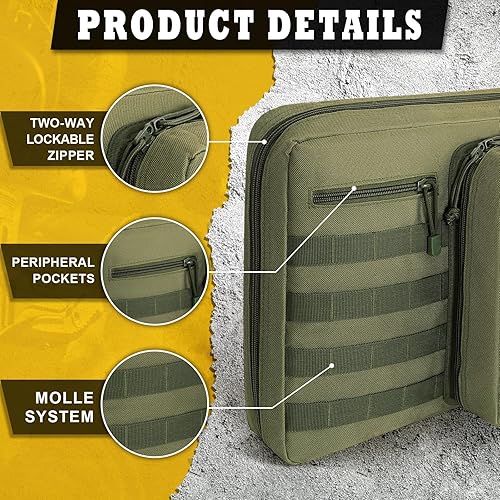 Miniatura 4 de DULCE DOM Funda para rifle doble, bolsa larga acolchada suave para rifles, estuche táctico para almacenamiento para escopetas, tiro, caza, mochila