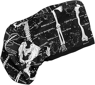 SUS Extra Room Glow in The Dark Human Body Skeleton Scrub Cap, Black, One Size