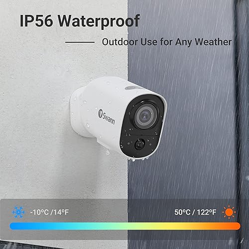 Miniatura 8 de Swann Cámara de seguridad inalámbrica, cámara de seguridad para el hogar 1080p Full HD para interiores y exteriores, impermeable, cámara de