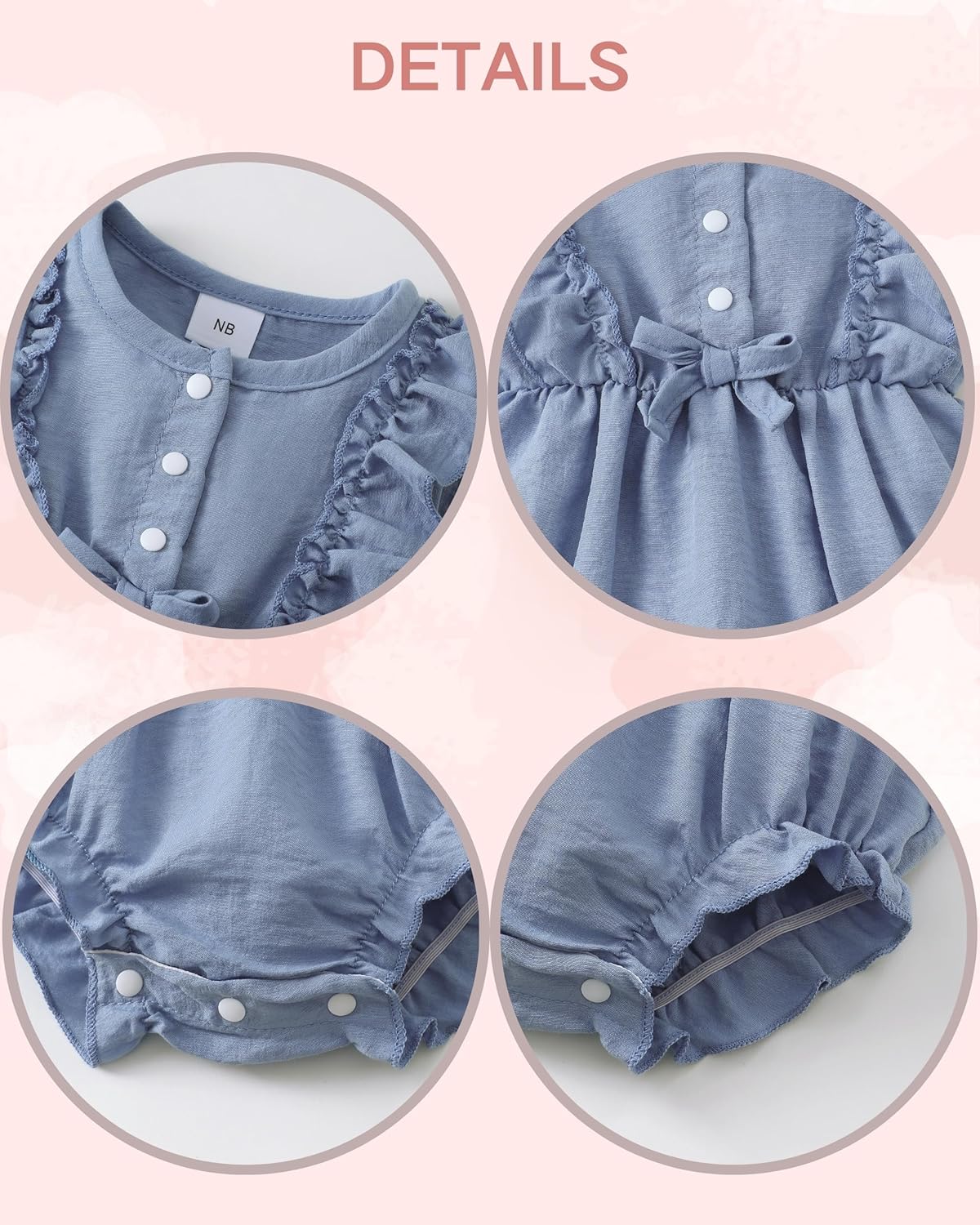 Renotemy Newborn Infant Baby Girl Clothes Rompers Summer Jumpsuits Short Sleeve Romper Infant Baby Clothes Girl - Image 3