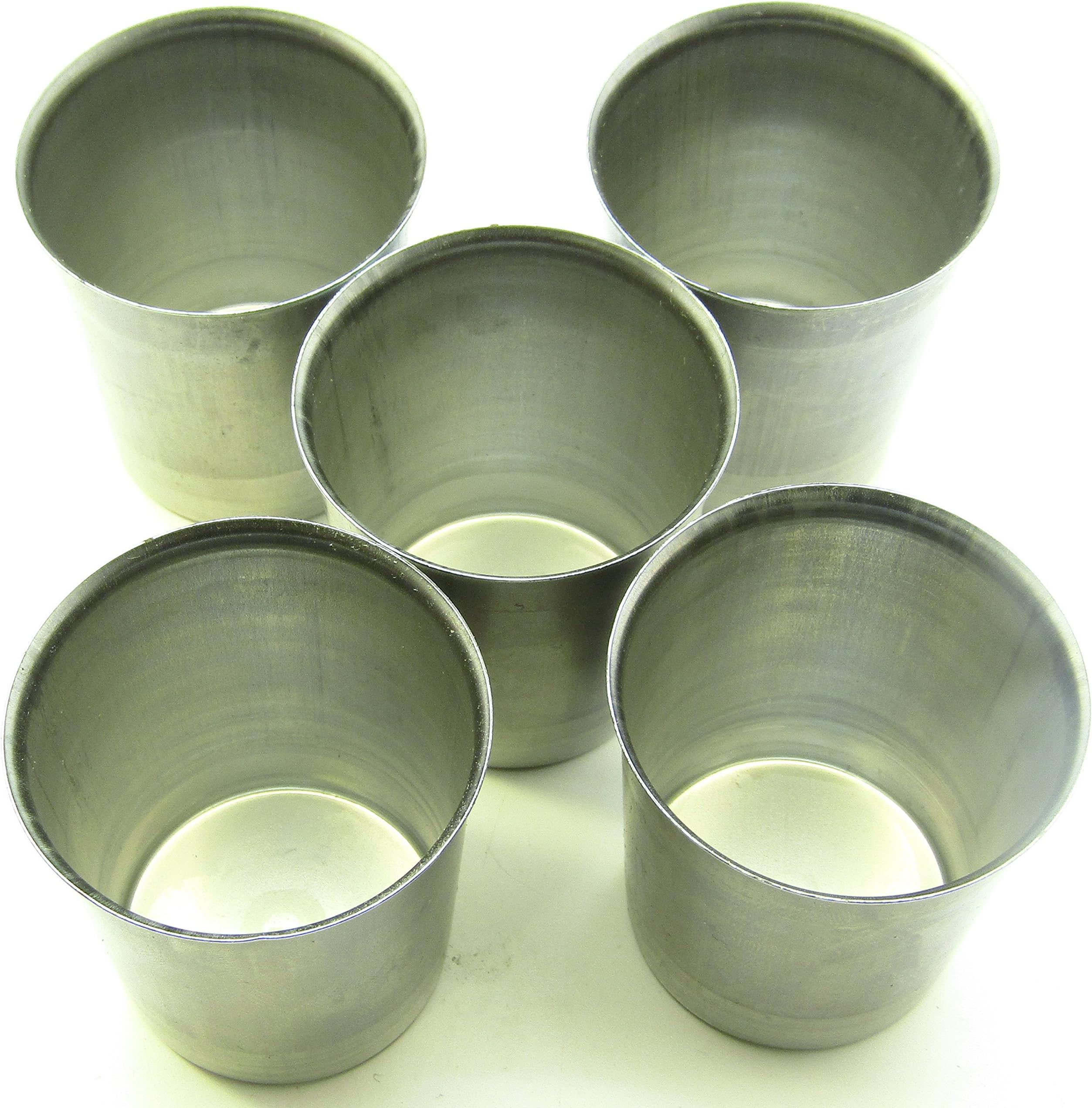 5 stampi di metallo per candele votive