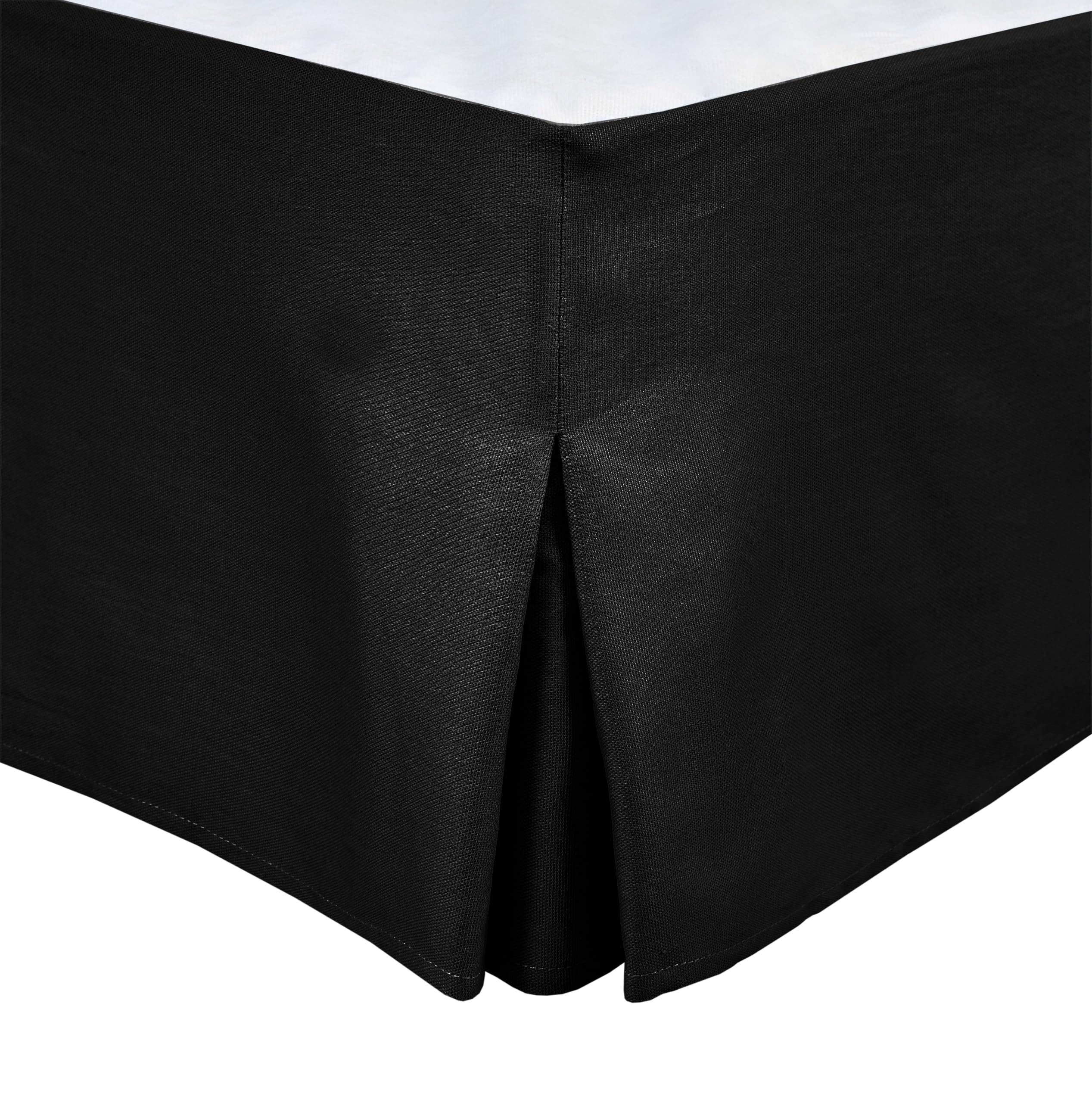 Cache Sommier 140x190cm + 30cm Noir - Tour De Lit Élégant, Volants Retombants, 100% Coton