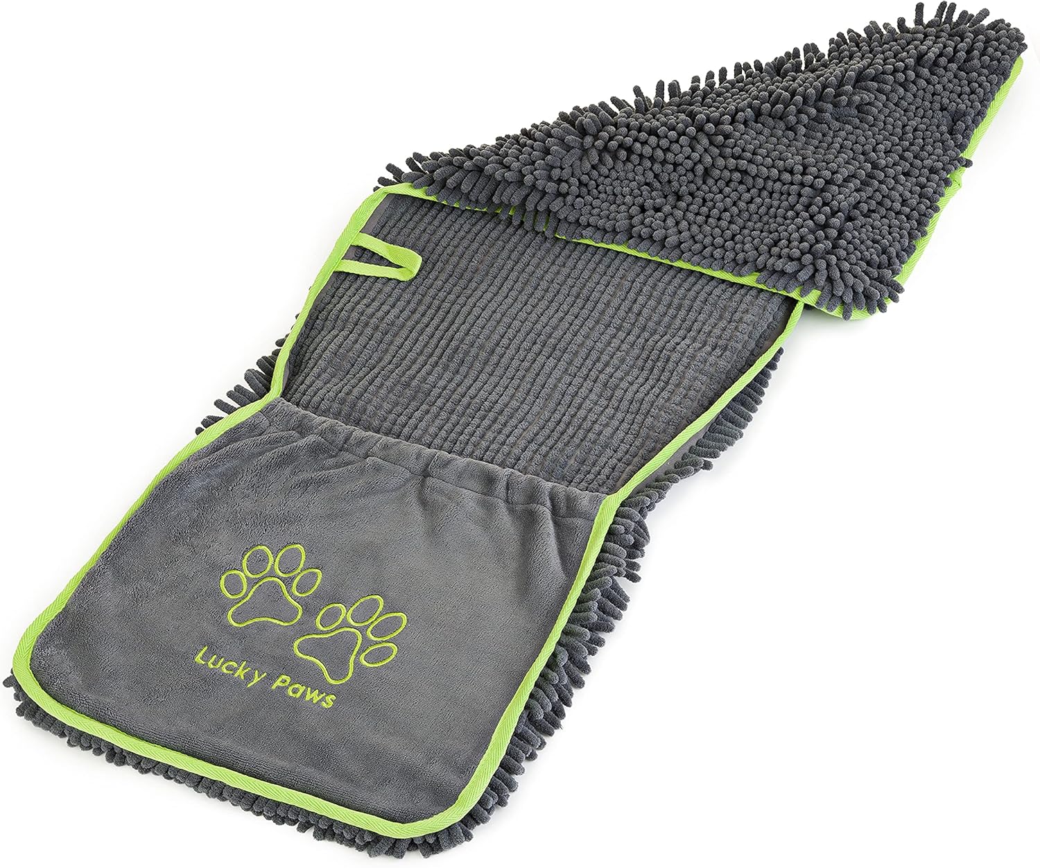 Lucky Paws® Dog Towel, Microfibre Chenille/Noodle Towels, UK Based Seller, Super Soft Pockets, Super Absorbent, Fast Drying - Image 3