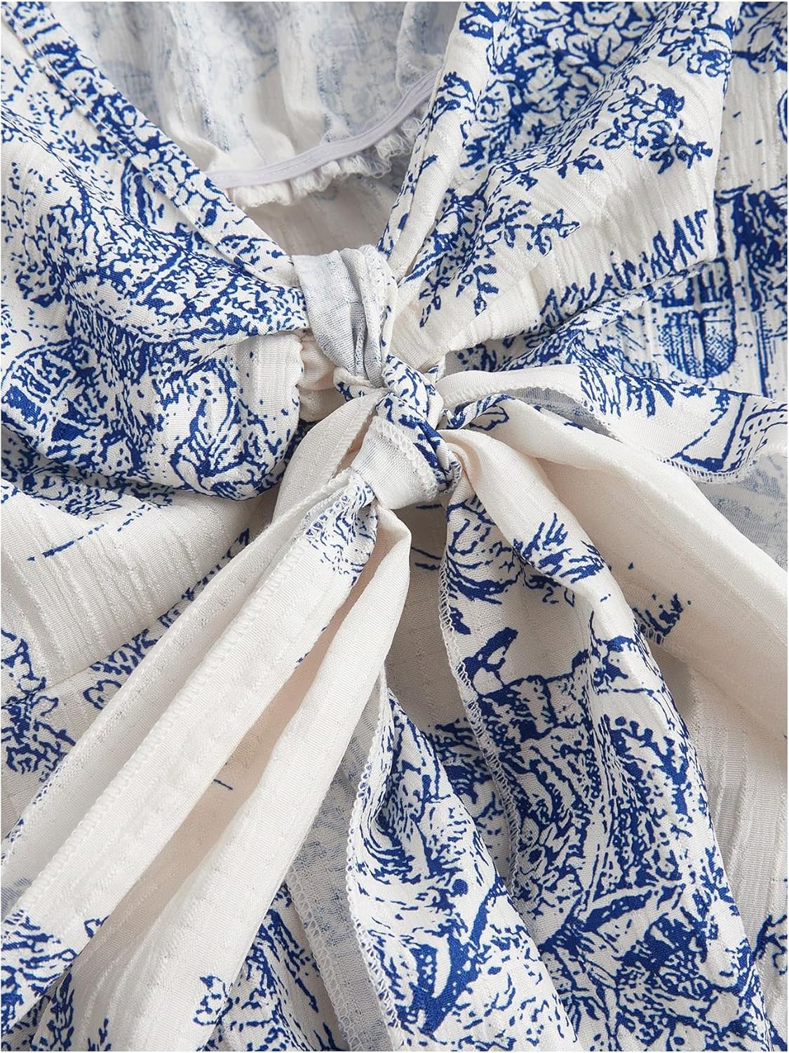 Milumia Women's Plus Size Boho Floral Cami Top Tie Front Asymmetrical Hem Summer Tank Top - Image 4