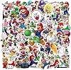 Super Bro 100PCS Cartoon Stickers, Kawaii Decals for Kids, PVC Waterproof Vinyl Cute Anime Stickers for Water Bottles Laptop Guitar Skateboard Scrapbook