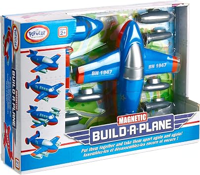 Popular Playthings Magnetic Build-A-Plane Toy, 12 Pieces