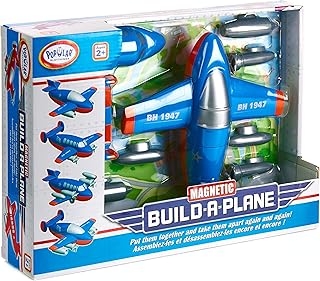 POPULAR PLAYTHINGS Magnetic Build-A-Plane Toy, Stem Airplane Building Kit for Toddlers, Gifts for Kids Ages 2 & Up - 12 Pieces