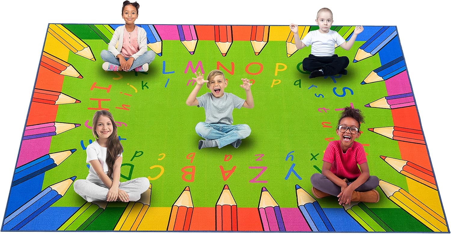 ABCarpet Classroom Rug for Students Green Classroom Carpet