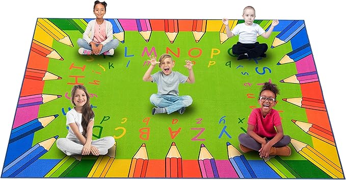 Amazon.com: ABCarpet Classroom Rug for Kids Reading Area - Neutral ...