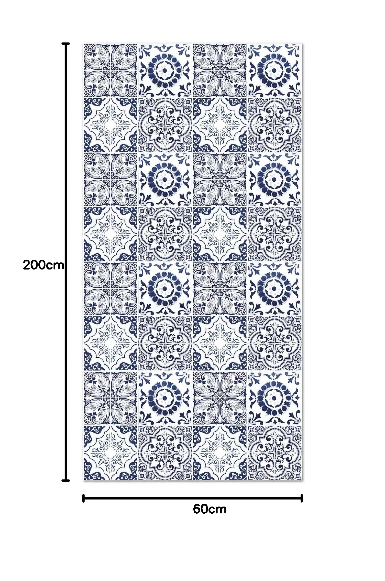 Panorama Alfombra Vinílica - Modelo Hidráulica Granada Azul 60x200 cm - Varios tamaños - Decoración Hogar, Cocina, Salón