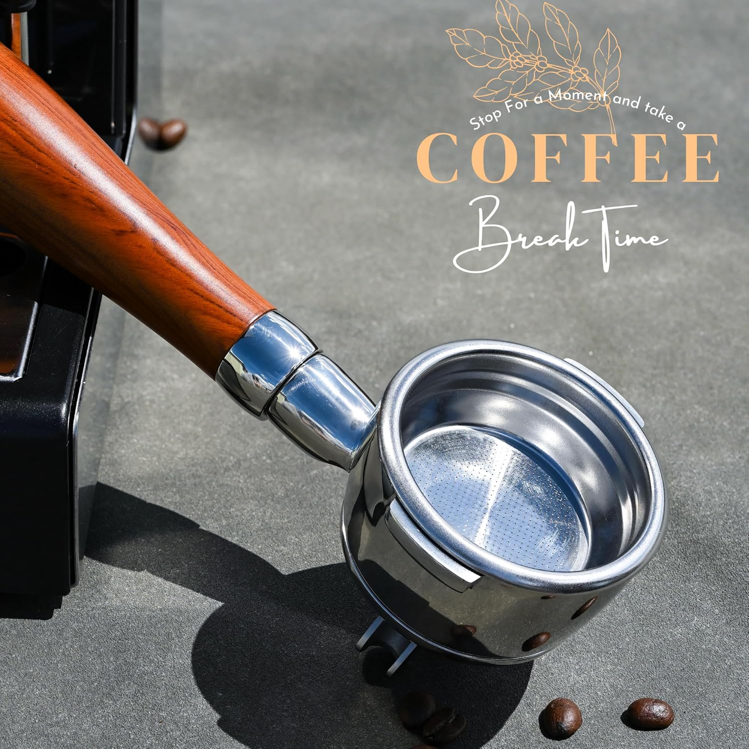 58mm Bottomless Portafilter, 2-in-1 Bottomless Portafilter for Breville Oracle Touch Dual-Boiler BES980XL BES990BSS BES920XL Espresso Machine, w/Double Spout Adapter