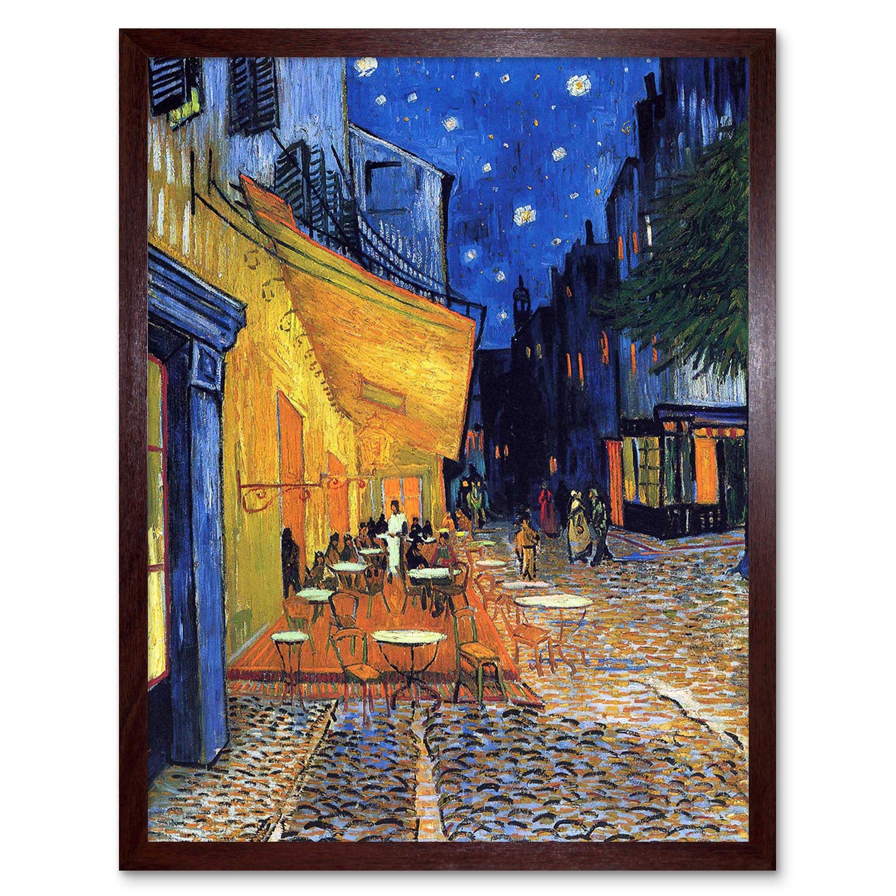 Wee Blue Coo Vincent Van Gogh Cafe Terrace Place Du Forum Arles 1888 Art Print Framed Poster Wall Decor 12X16 Inch