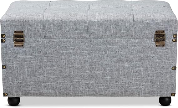 Baxton Studio Ottomans, Grey/Black