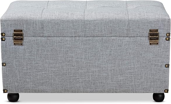 Baxton Studio Ottomans, Grey/Black
