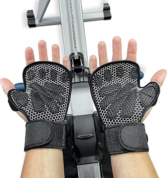 Rowing Machine Gloves - Perfect Rowing Grips for Erging, Sculling, Crew, Kayak, Canoe, Weightlifting, Gym Workouts