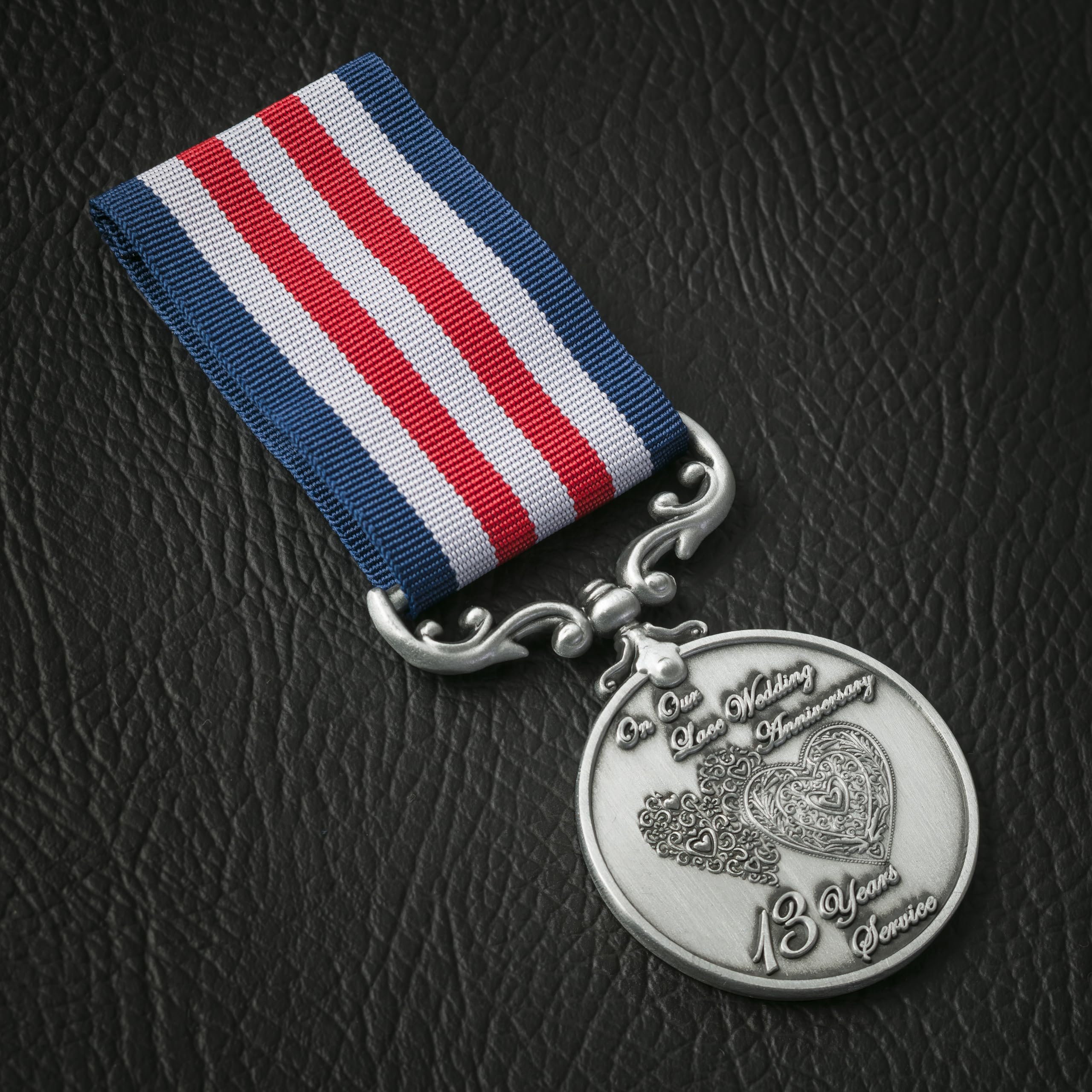 The Commemorative Coin Company Silver Our 13Th Lace Wedding Anniversary Long Service/Bravery Medal. Gift For Partner/Husband/Wife 13 Years Of Marriage