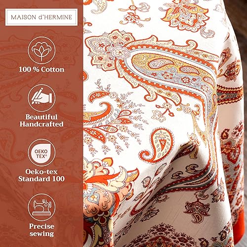 Miniatura 2 de Maison d' Hermine Mantel 100% algodón para mesas redondas de cocina, comedor, fiestas, bodas, Acción de GraciasNavidad (69 pulgadas de diámetro),